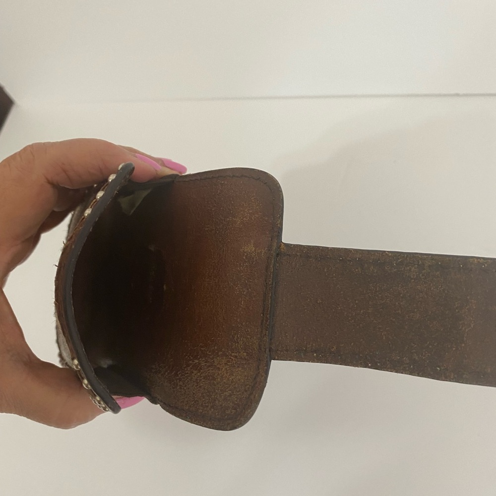 Cowhide Leather Lone Star Texas Phone Holder Belt Clip - Picture 3 of 4
